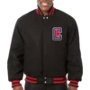Los Angeles Clippers Domestic Black Full Wool One Color Varsity Jacket