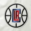 LA Clippers The Enforcer Full-Snap White & Red Satin Varsity Jacket - Image 3