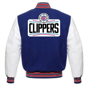 Alternative view of Los Angeles Clippers Letterman Varsity Jacket Blue & White
