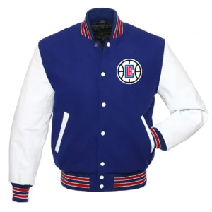 Los Angeles Clippers Letterman Varsity Jacket Blue & White