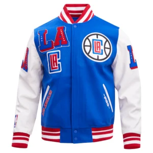 Los Angeles Clippers Mashup Wool & Leather Varsity Jacket