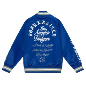 Alternative view of Los Angeles Dodgers Cooperstown Heavyweight BXR Pueblo Blue Varsity Jacket