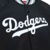 Los Angeles Dodgers Lightweight Raglan Double Clutch Black Varsity Jacket - Image 3