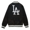 Los Angeles Dodgers Lightweight Raglan Double Clutch Black Varsity Jacket - Image 2