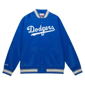 Los Angeles Dodgers Lightweight Raglan Double Clutch Blue Varsity Jacket