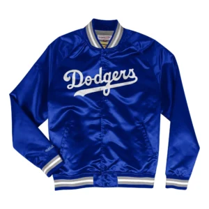 Los Angeles Dodgers Double Clutch Lightweight Raglan Blue Varsity Jacket