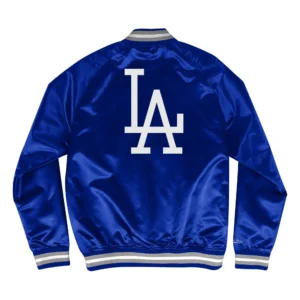 Alternative view of Los Angeles Dodgers Double Clutch Lightweight Raglan Blue Varsity Jacket