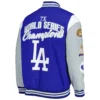 Los Angeles Dodgers Franchise Varsity Royal Blue and Gray Jacket - Image 2