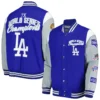 Los Angeles Dodgers Franchise Varsity Royal Blue and Gray Jacket - Image 4