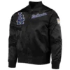 Los Angeles Dodgers Wordmark Black Varsity Jacket