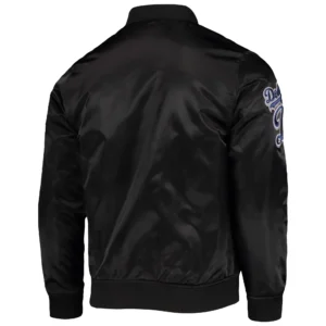 Alternative view of Los Angeles Dodgers Wordmark Black Varsity Jacket