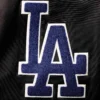 Los Angeles Dodgers Wordmark Black Varsity Jacket - Image 3
