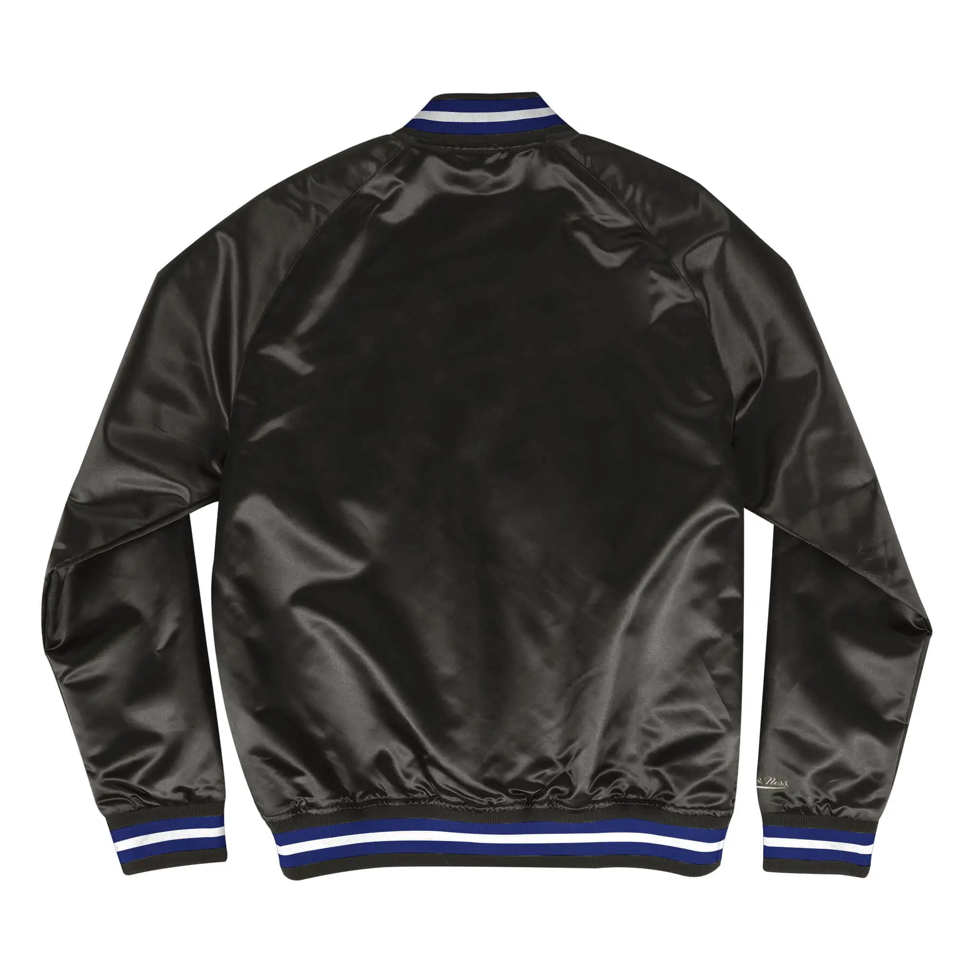 Los Angeles Dodgers Lightweight Raglan Satin Black Varsity Jacket - Image 2