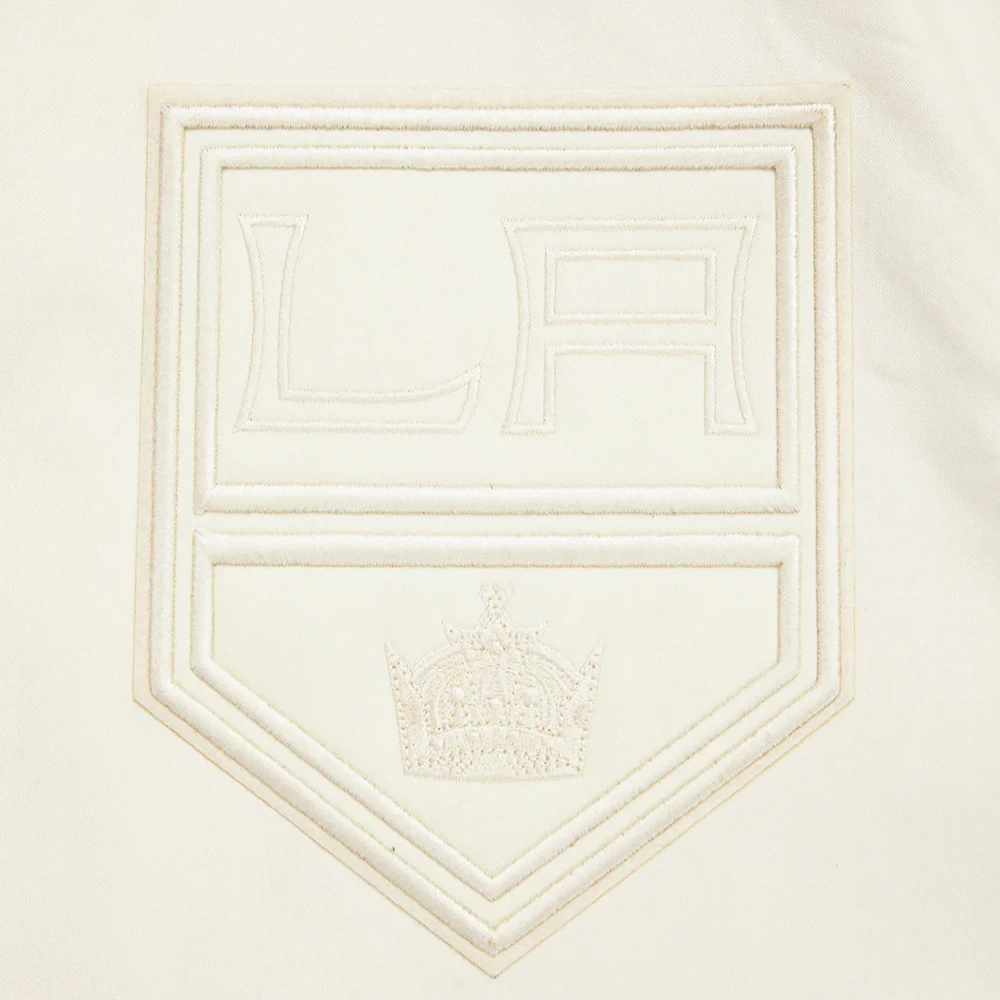 Los Angeles Kings Neutral Full-Zip Satin Varsity Jacket - Image 5