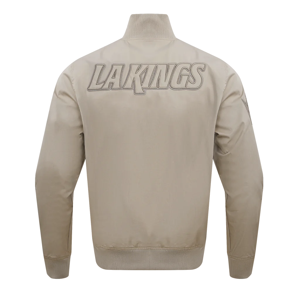 Los Angeles Kings Neutral Satin Varsity Jacket - Image 4