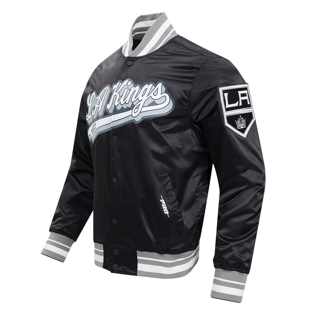 Los Angeles Kings Script Tail Satin Varsity Jacket - Image 2