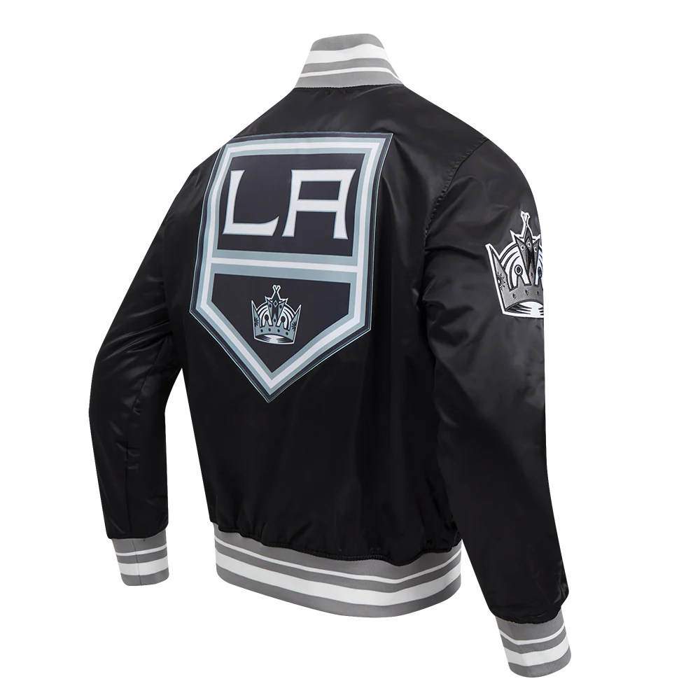 Los Angeles Kings Script Tail Satin Varsity Jacket - Image 3