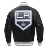 Los Angeles Kings Script Tail Satin Varsity Jacket - Image 4