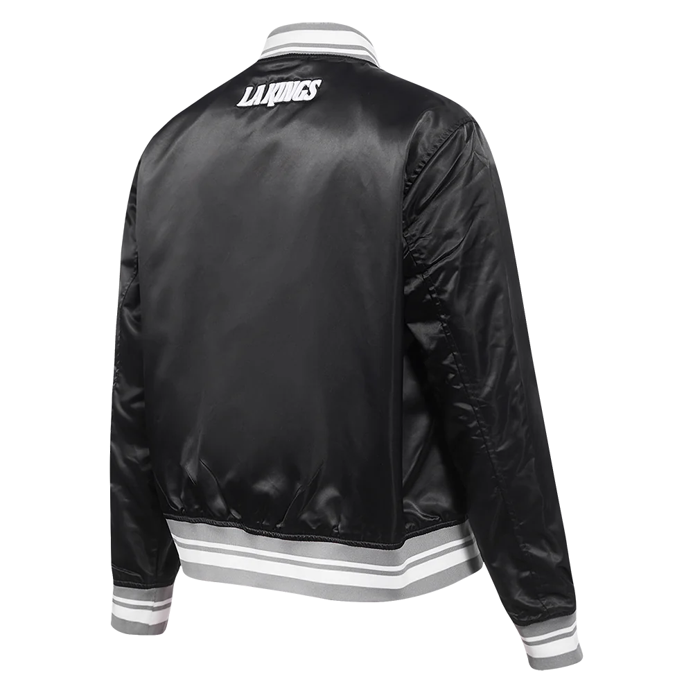 Women's Los Angeles Kings Script Tail Satin Varsity Jacket - Image 3