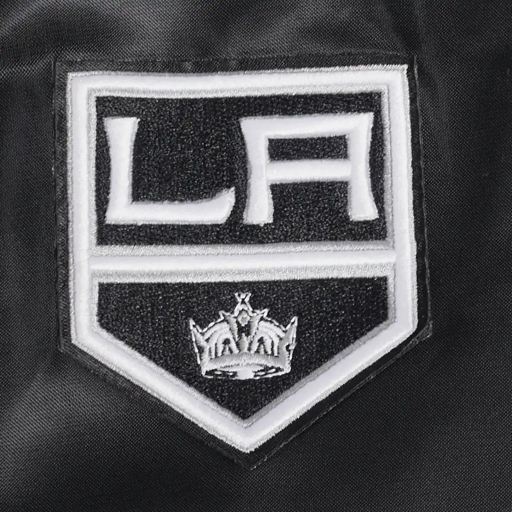 Women's Los Angeles Kings Script Tail Satin Varsity Jacket - Image 5