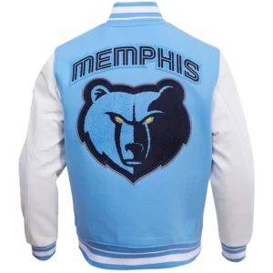 Alternative view of Memphis Grizzlies Men's Classic Rib Wool & Leather Varsity Jacket