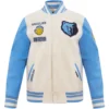 Memphis Grizzlies Men's Retro Classic Cream/Sky Blue Varsity Jacket