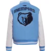 Women's Classic Memphis Grizzlies Team Players Sky Blue/White Varsity Jacket - Image 2
