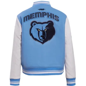 Alternative view of Women's Classic Memphis Grizzlies Team Players Sky Blue/White Varsity Jacket