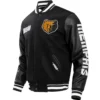 Memphis Grizzlies Script Tail Wool & Leather Black Varsity Jacket