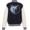 Memphis Grizzlies Two Tone Wool & Leather Varsity Jacket - Image 2