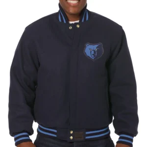 Memphis Grizzlies Full Wool One Color Varsity Navy Jacket