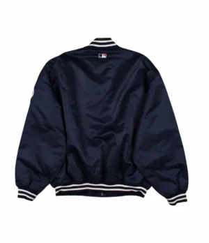 Alternative view of New York Yankees Ribbed Knitted Full-Snap Satin Varsity Jacket