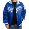 Mens 1980s Vintage Style Los Angeles Dodgers Jacket - Image 2