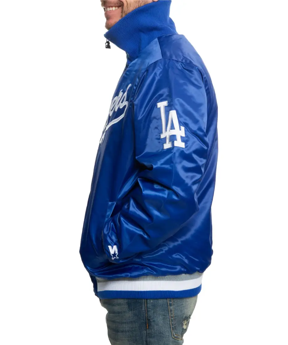 Mens 1980s Vintage Style Los Angeles Dodgers Jacket - Image 3