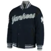 New York Yankees G-III Sports Letterman Game Ball Full-Snap Navy Varsity Jacket