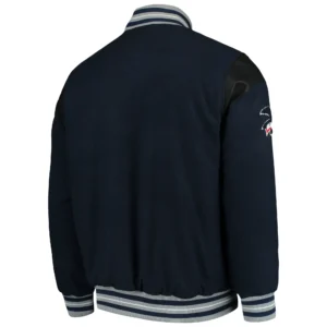 Alternative view of New York Yankees G-III Sports Letterman Game Ball Full-Snap Navy Varsity Jacket