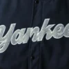 New York Yankees G-III Sports Letterman Game Ball Full-Snap Navy Varsity Jacket - Image 3
