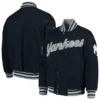 New York Yankees G-III Sports Letterman Game Ball Full-Snap Navy Varsity Jacket - Image 5