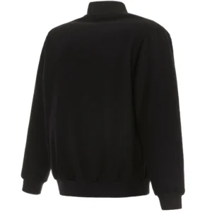 Alternative view of Miami Marlins Classic Rib Knitted Black Full Wool One Color Varsity Jacket