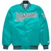 Miami Marlins Homage Starter Full-Snap Satin Varsity Jacket