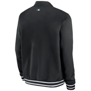 Alternative view of Miami Marlins Nike Full-Zip Bomber Black Varsity Jacket