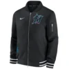 Miami Marlins Nike Full-Zip Bomber Black Varsity Jacket