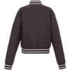 Women's Miami Marlins Women's Poly-Twill Full Snap Satin Varsity Jacket - Image 2