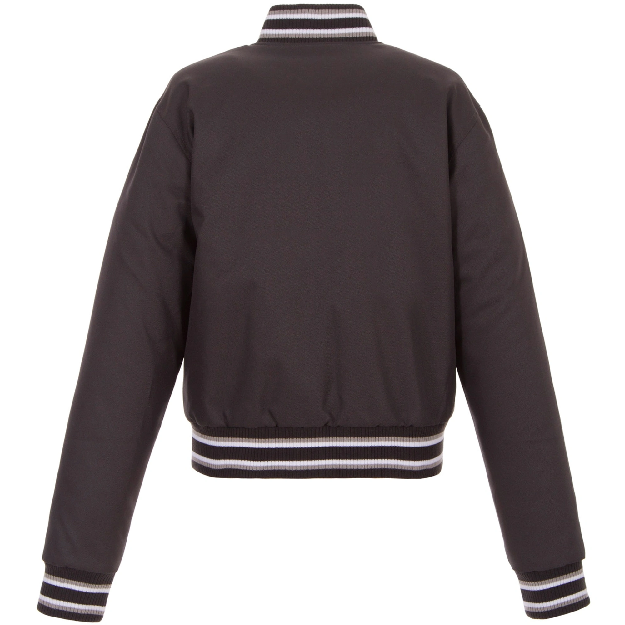 Women's Miami Marlins Women's Poly-Twill Full Snap Satin Varsity Jacket - Image 2