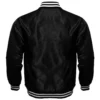 Miami Marlins Bomber Room Full-Snap Black Satin Varsity Jacket - Image 2