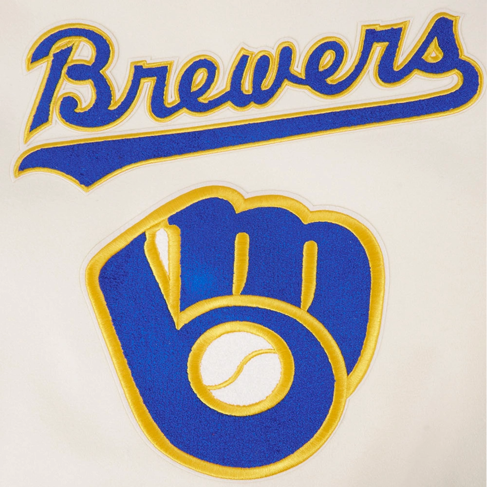 Milwaukee Brewers Baseball Team Players Wool & Leather Varsity Jacket - Image 5