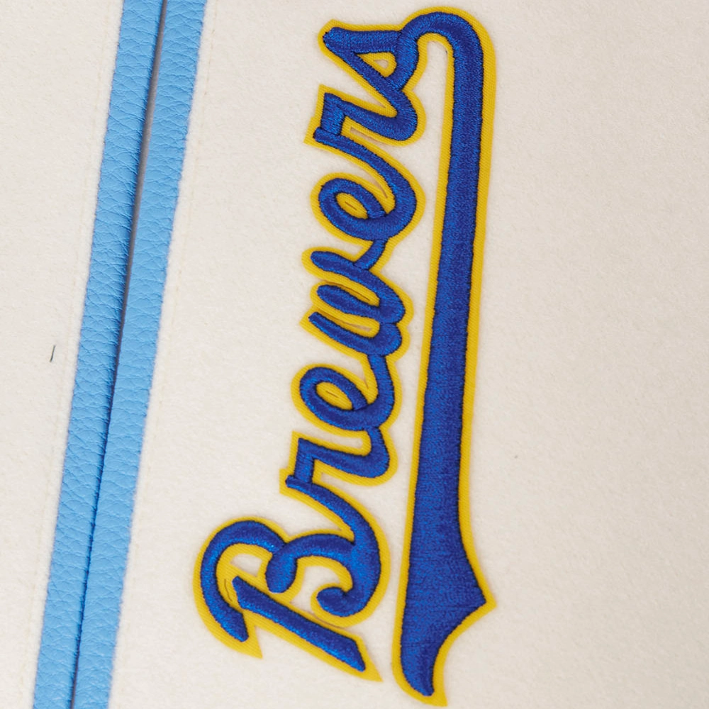 Milwaukee Brewers Baseball Team Players Wool & Leather Varsity Jacket - Image 6