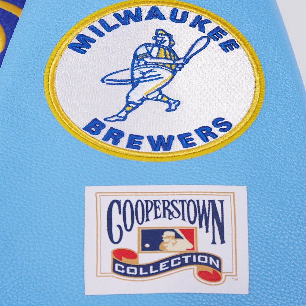 Milwaukee Brewers Baseball Team Players Wool & Leather Varsity Jacket - Image 4