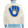Milwaukee Brewers Classic Pro Standard Full-Snap Satin Varsity Jacket - Image 2