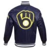 Milwaukee Brewers Mashup Full-Snap Satin Varsity Jacket - Image 2